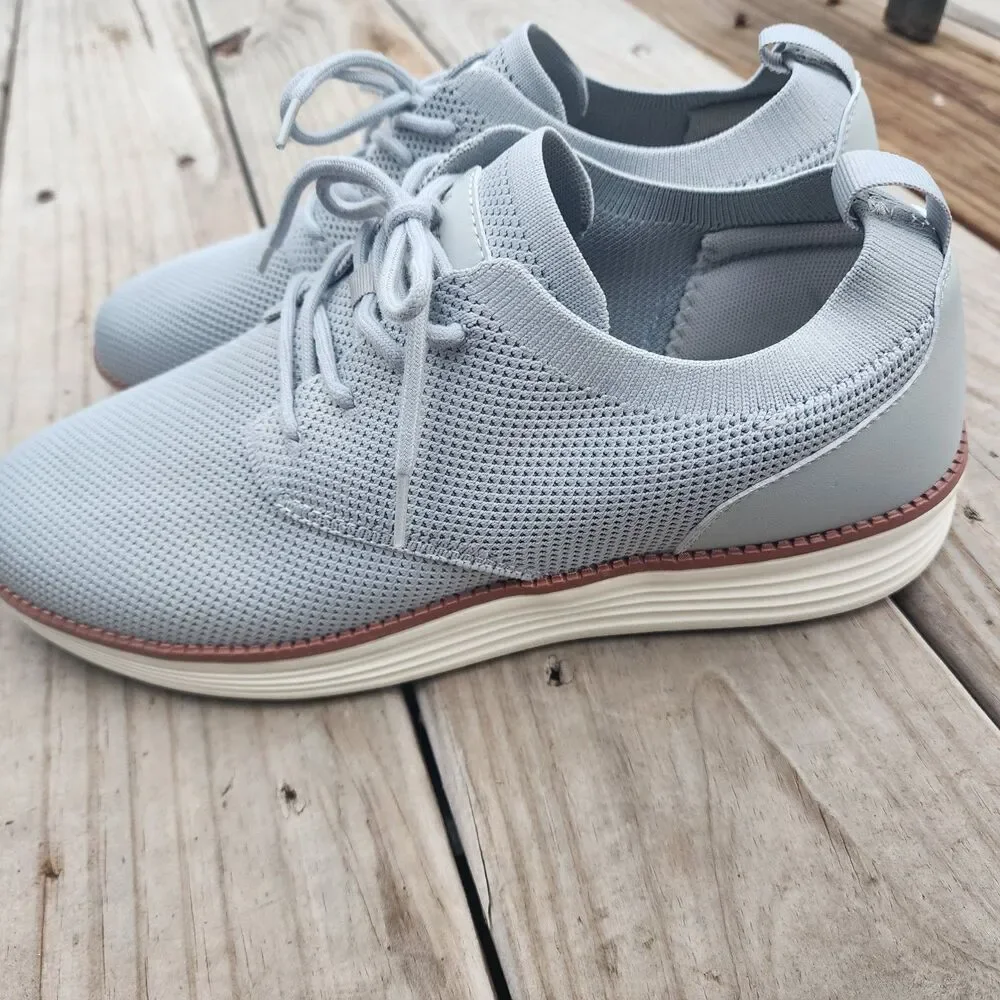 LSIDORYC Mens Gray Breeze Lace-Up Lightweight Casual Comfort Sneakers Sz 10.5/11
